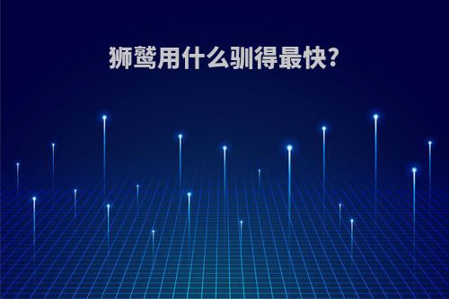 狮鹫用什么驯得最快?